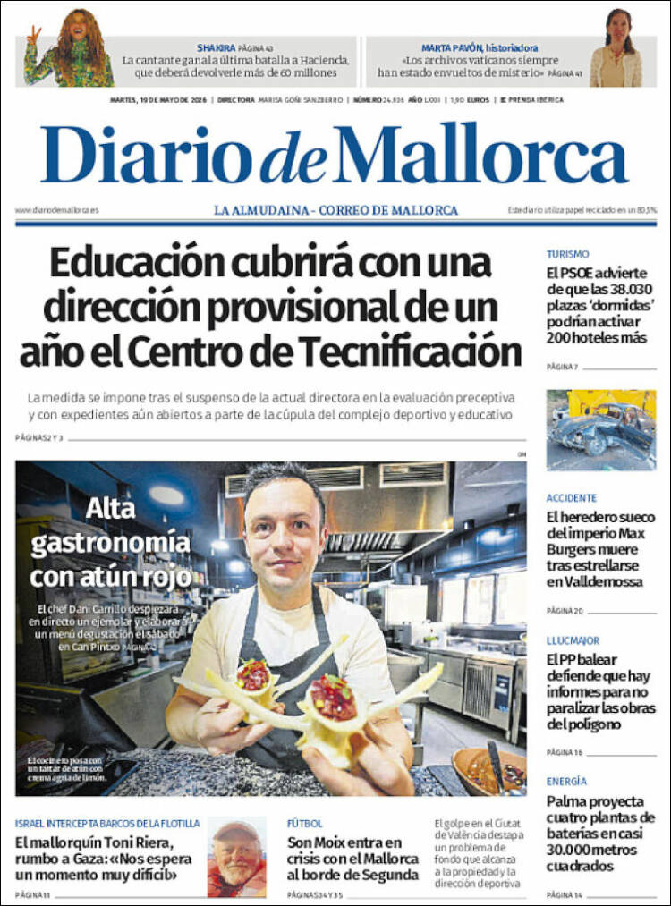 Portada de Diario de Mallorca (Espa&ntilde;a)
