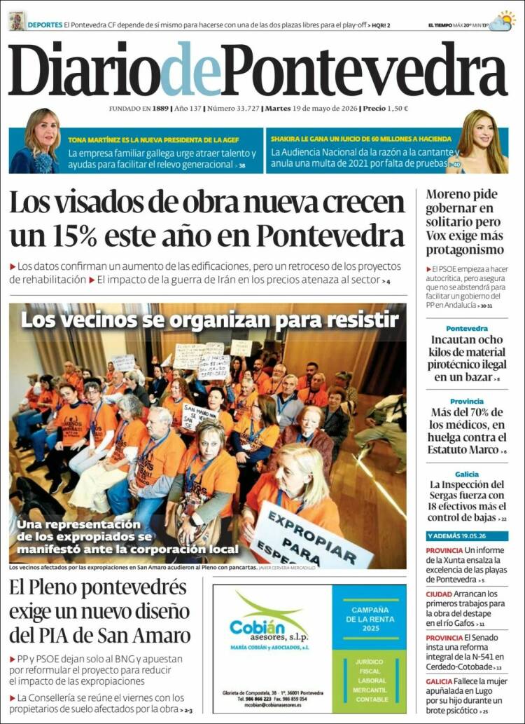 Portada de Diario de Pontevedra (Espa&ntilde;a)