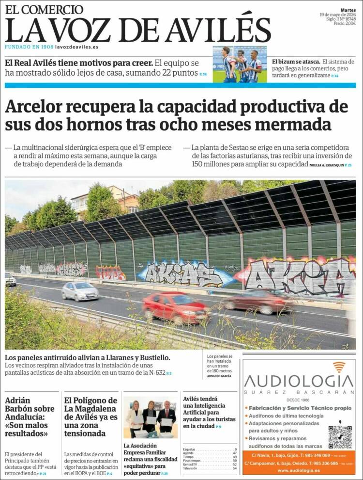 Portada de El Comercio - Avilés (Espa&ntilde;a)