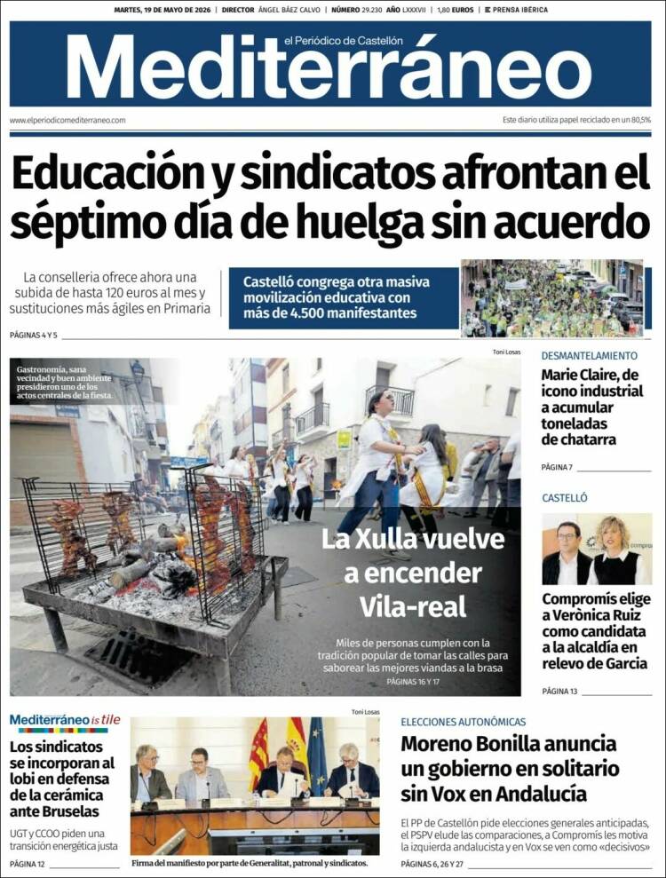 Portada de El Periódico Mediterraneo (Espa&ntilde;a)