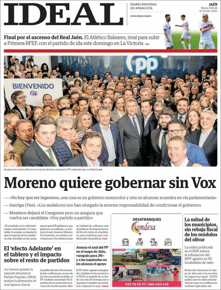 Portada de El Ideal de Jaén (Espa&ntilde;a)