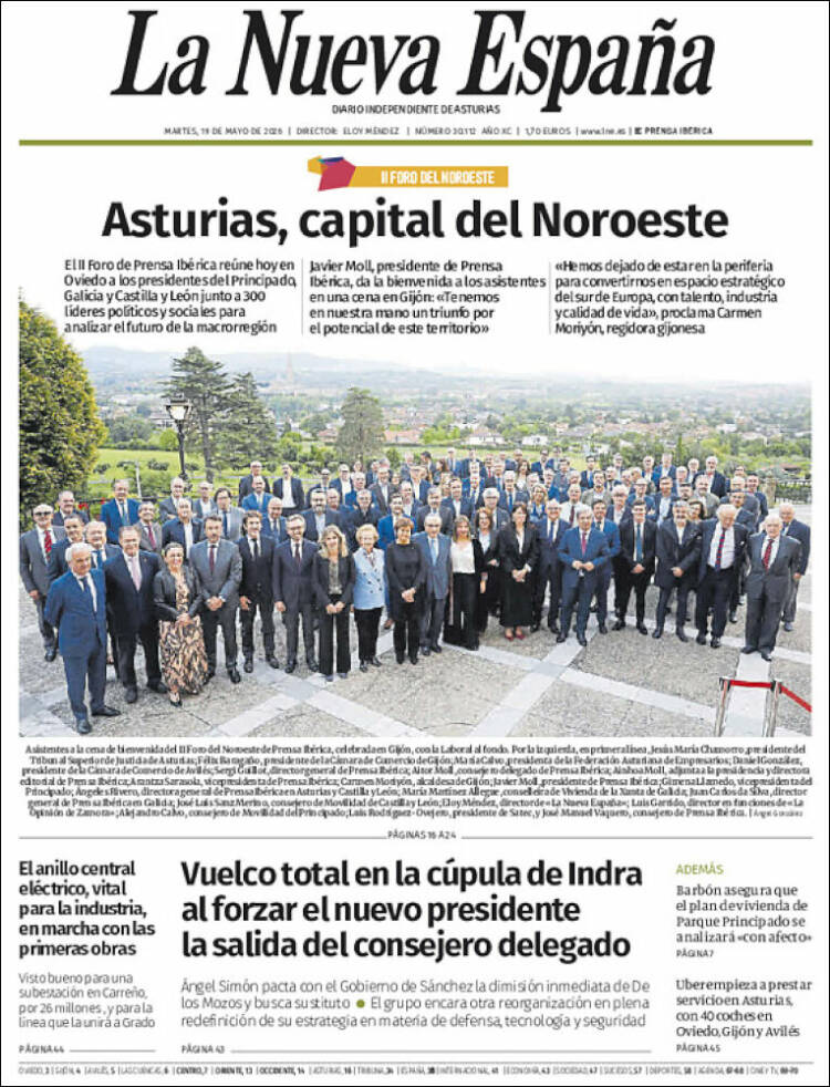 Portada de La Nueva España (Espa&ntilde;a)