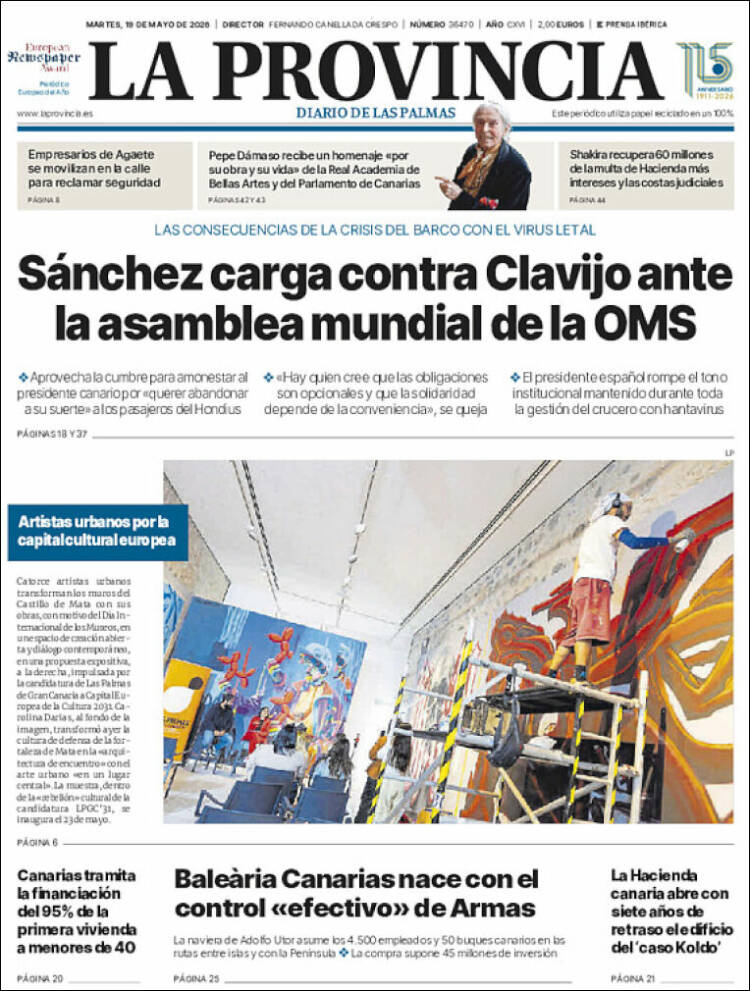 Portada de La Provincia (Espa&ntilde;a)