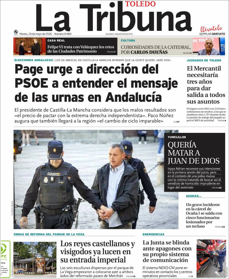 Portada de La Tribuna de Toledo (Espa&ntilde;a)