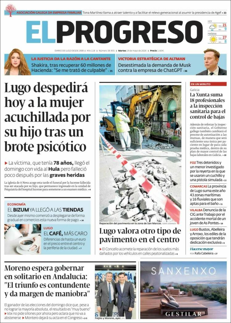 Portada de El Progreso (Espa&ntilde;a)