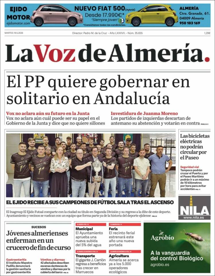 Portada de La Voz de Almería (Espa&ntilde;a)