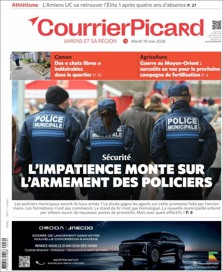 Portada de Courrier Picard (Francia)