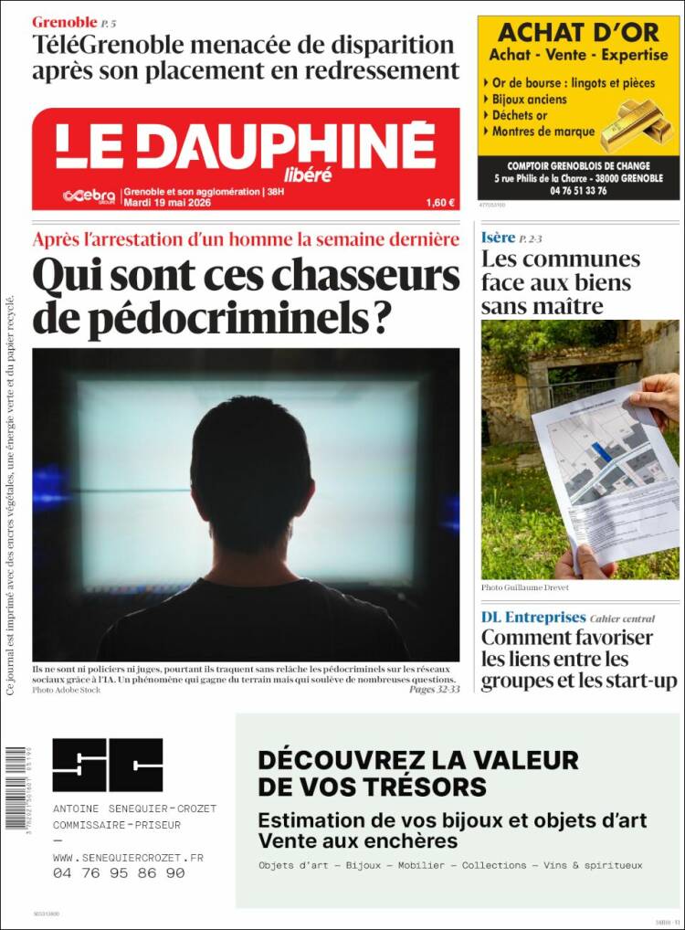 Portada de Le Dauphiné Libéré (Francia)