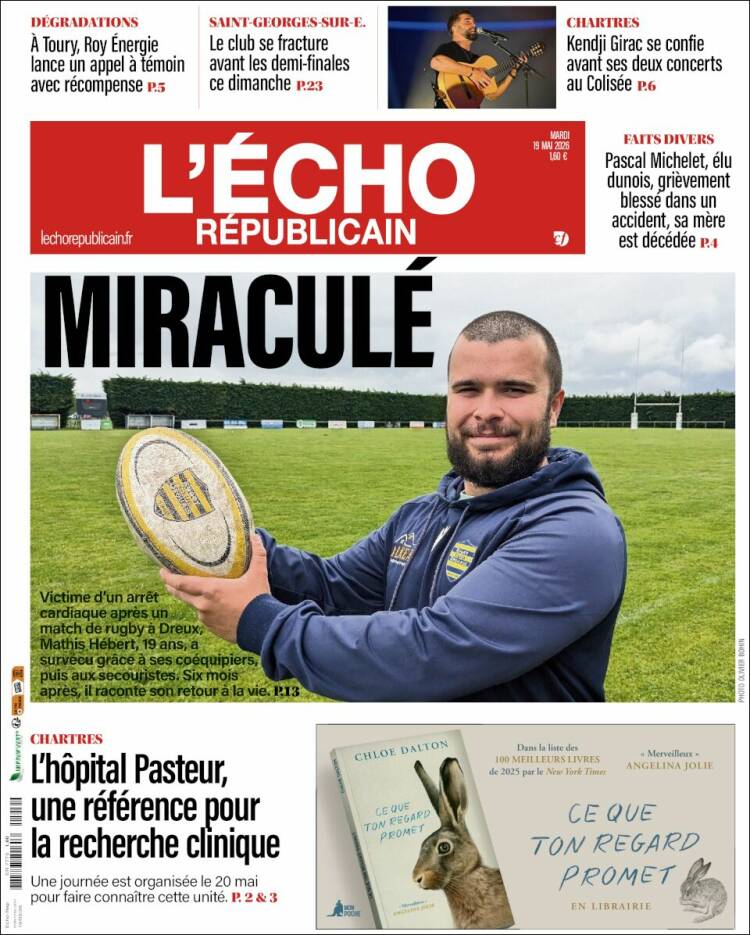 Portada de L'Echo Républicain (Francia)