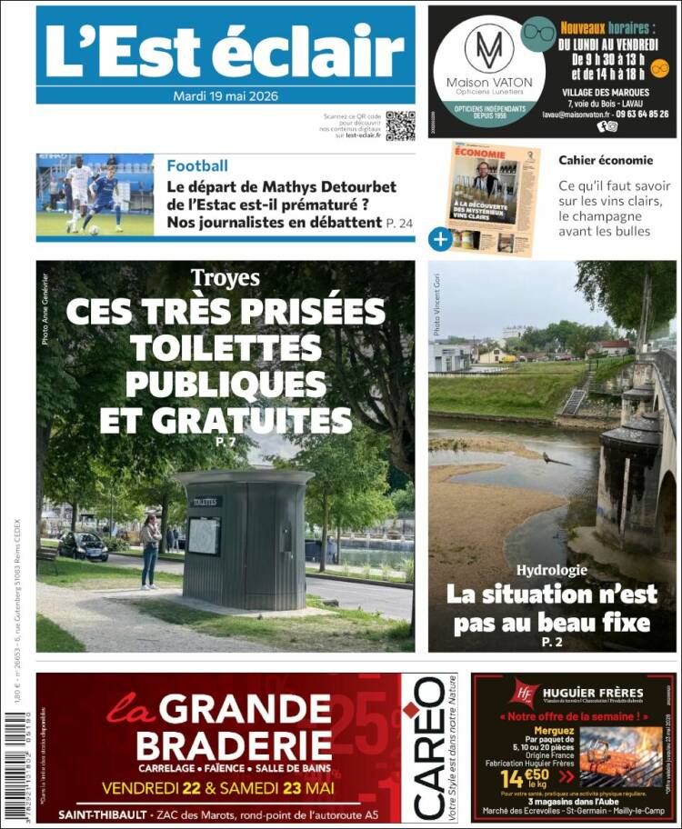Portada de L'Est Eclair (Francia)