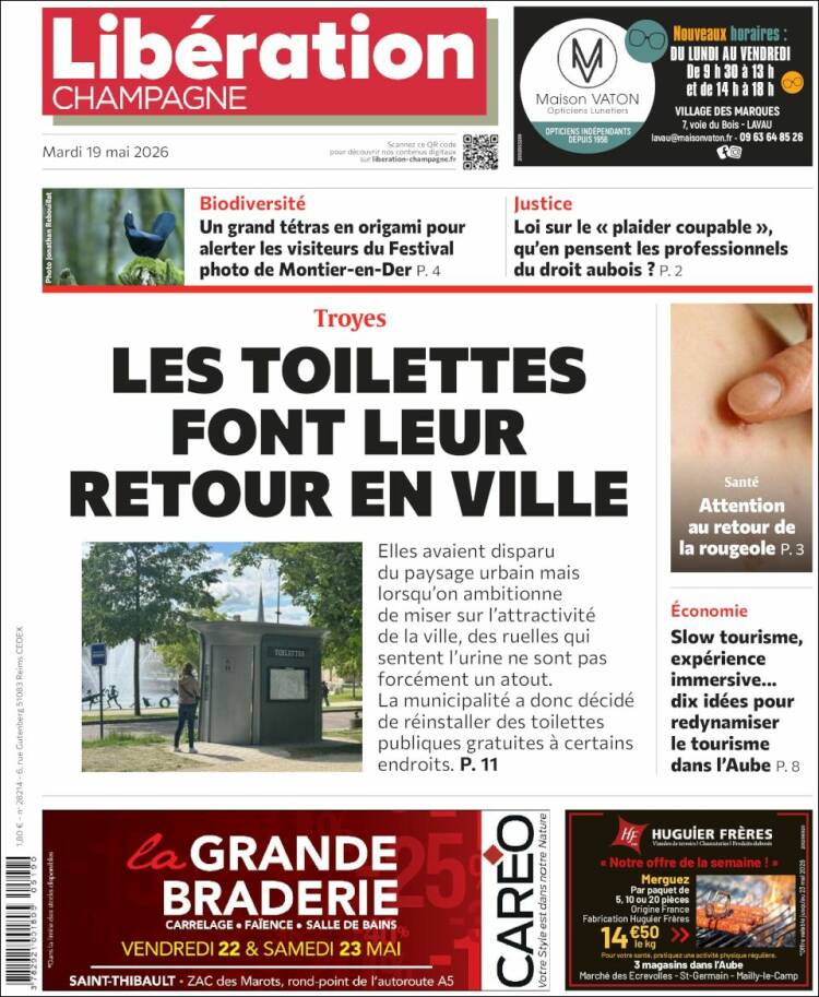 Portada de Libération Champagne (Francia)