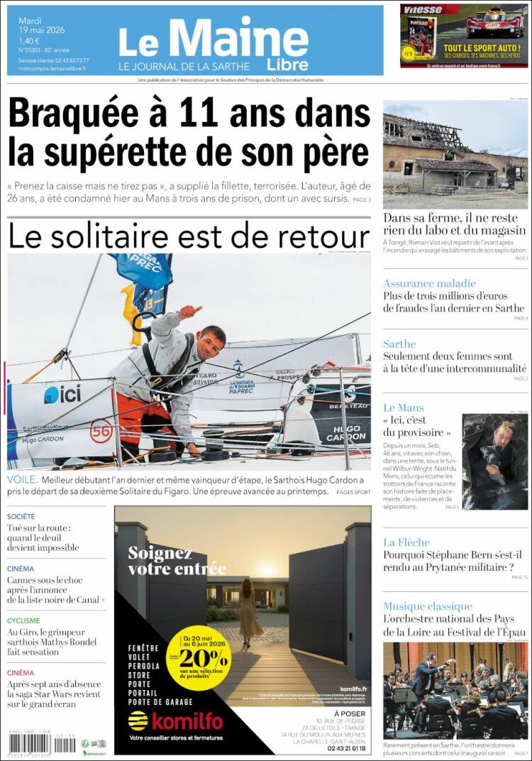 Portada de Le Maine Libre (Francia)