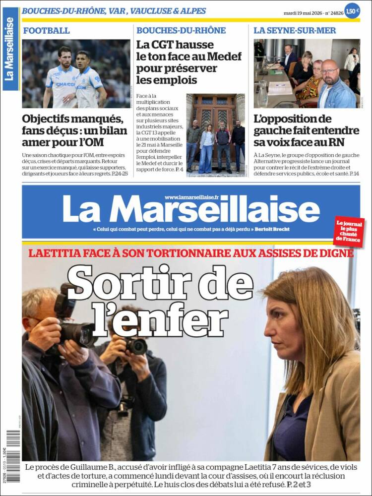 Portada de La Marseillaise (Francia)