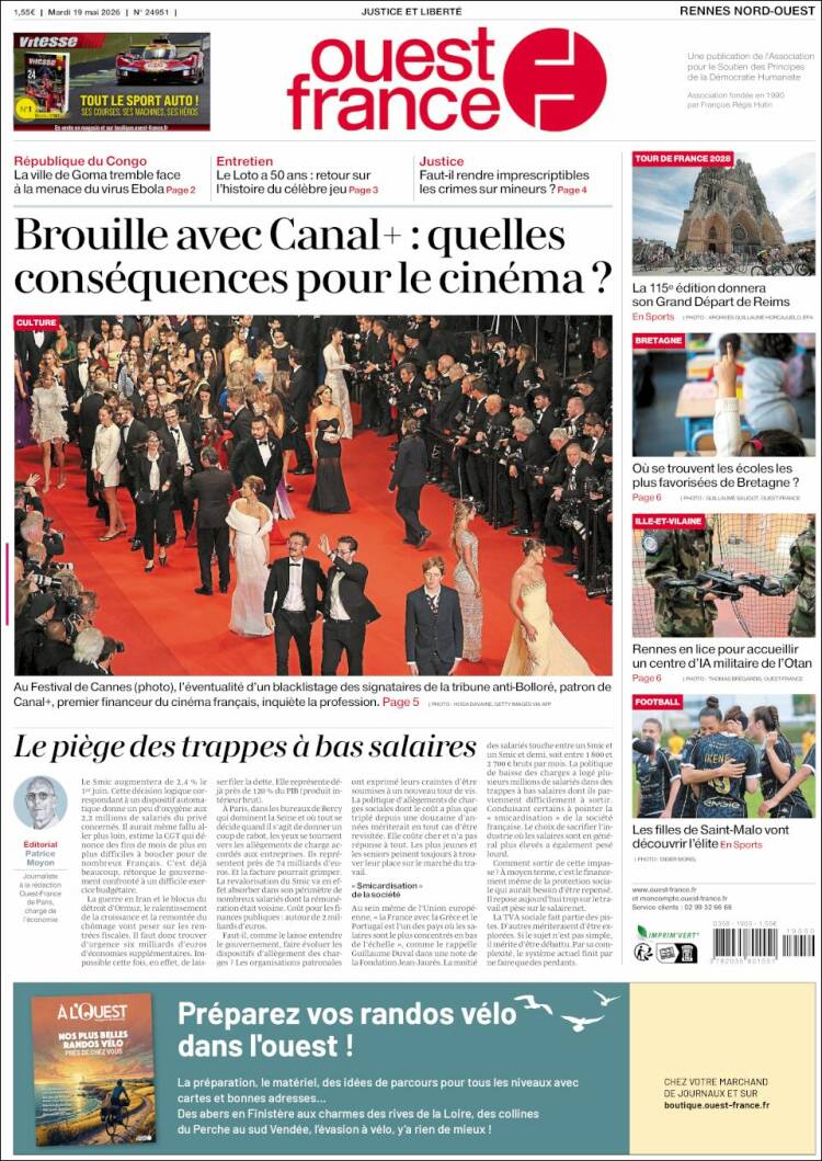 Portada de Ouest France (Francia)