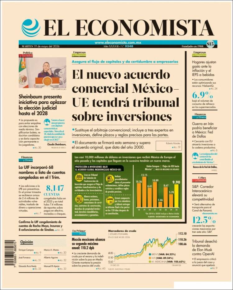 Portada de El Economista (M&eacute;xico)