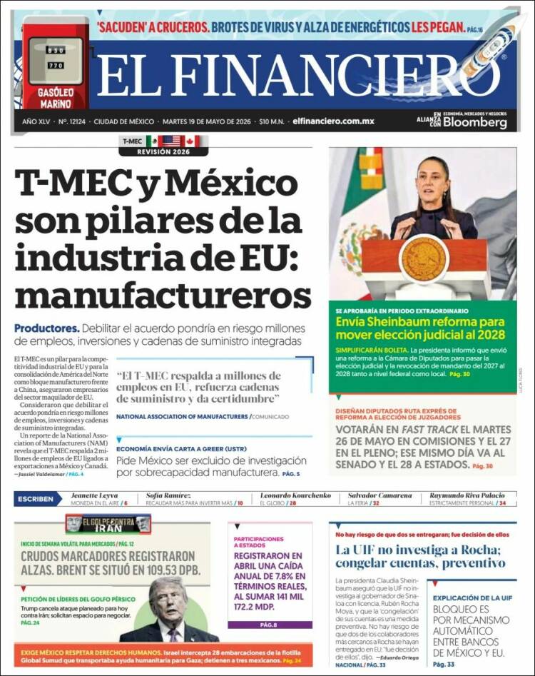 Portada de El Financiero (M&eacute;xico)