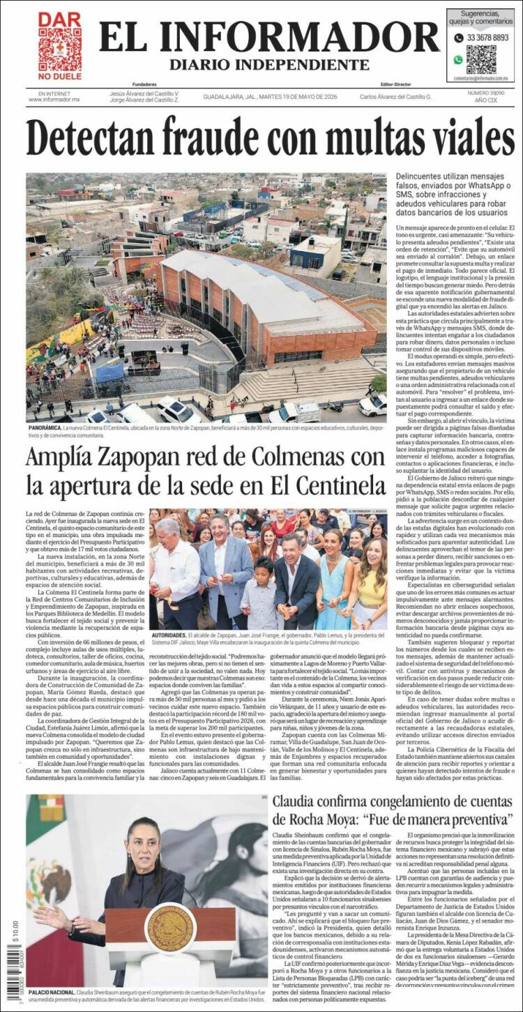 Portada de El Informador (M&eacute;xico)