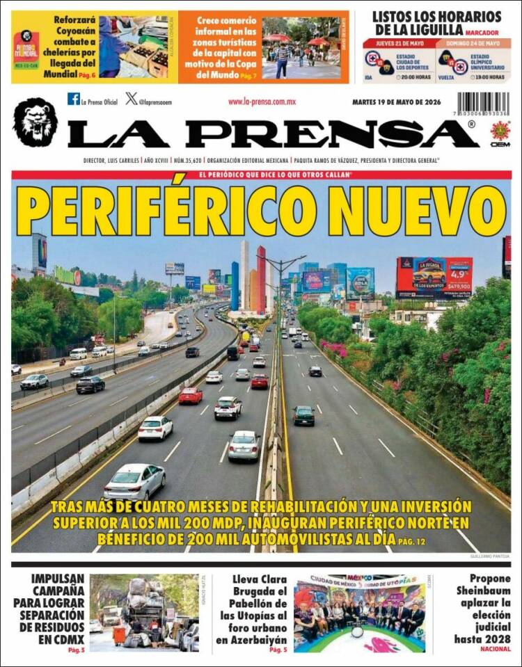Portada de La Prensa (M&eacute;xico)