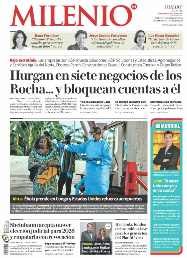 Portada de Milenio (M&eacute;xico)