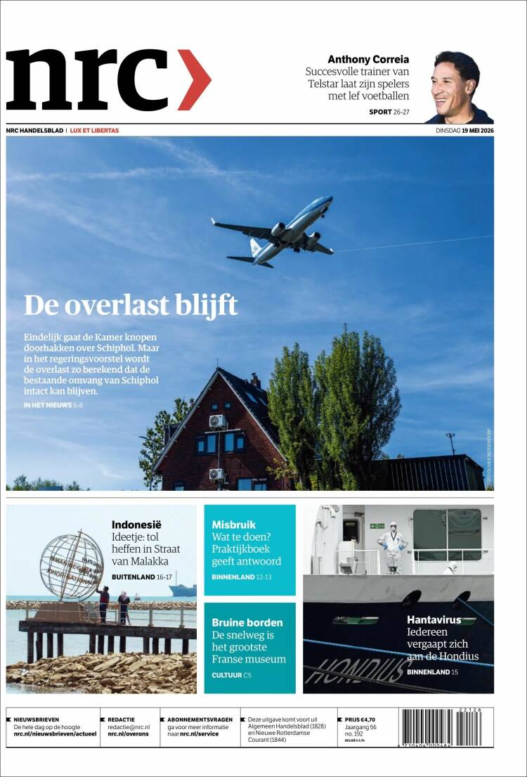 Portada de NRC Handelsblad (Pa&iacute;ses Bajos)