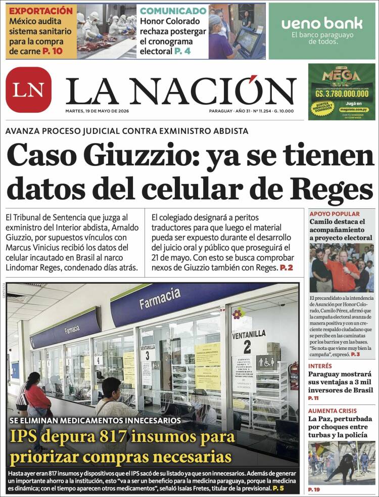 Portada de La Nación (Paraguay)