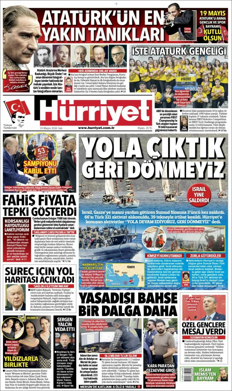 Portada de Hürriyet (Turqu&iacute;a)