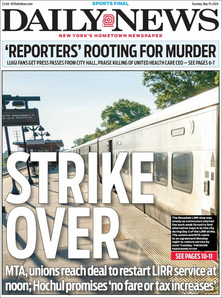 Portada de Daily News - New York (USA)