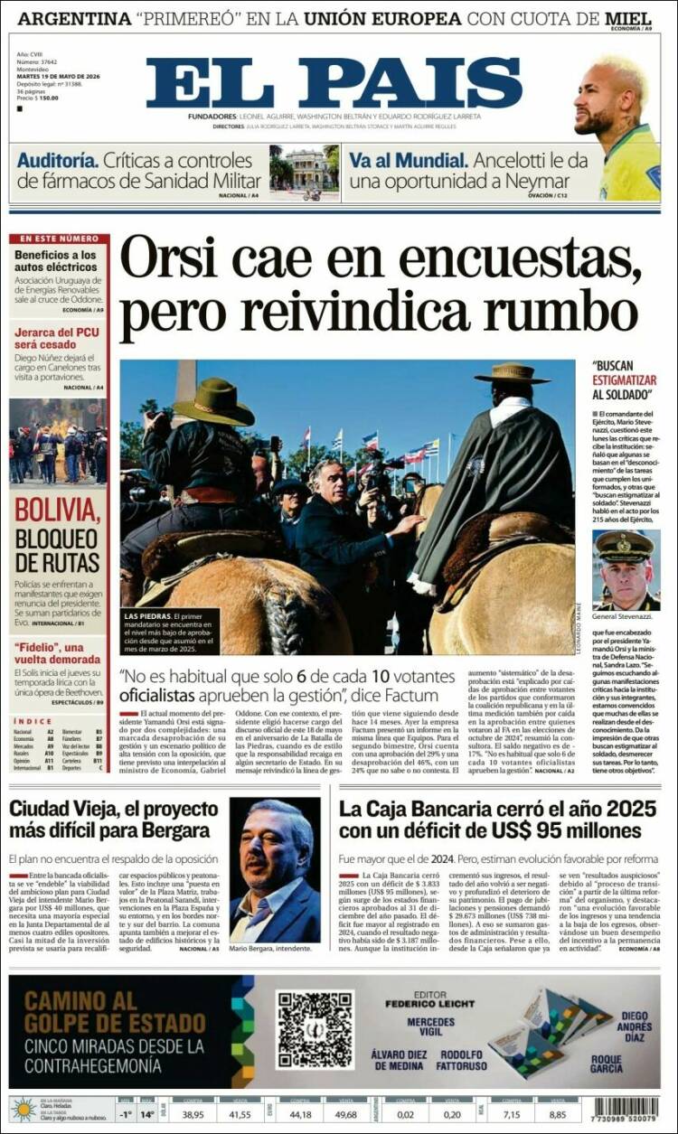 Portada de El País (Uruguay)