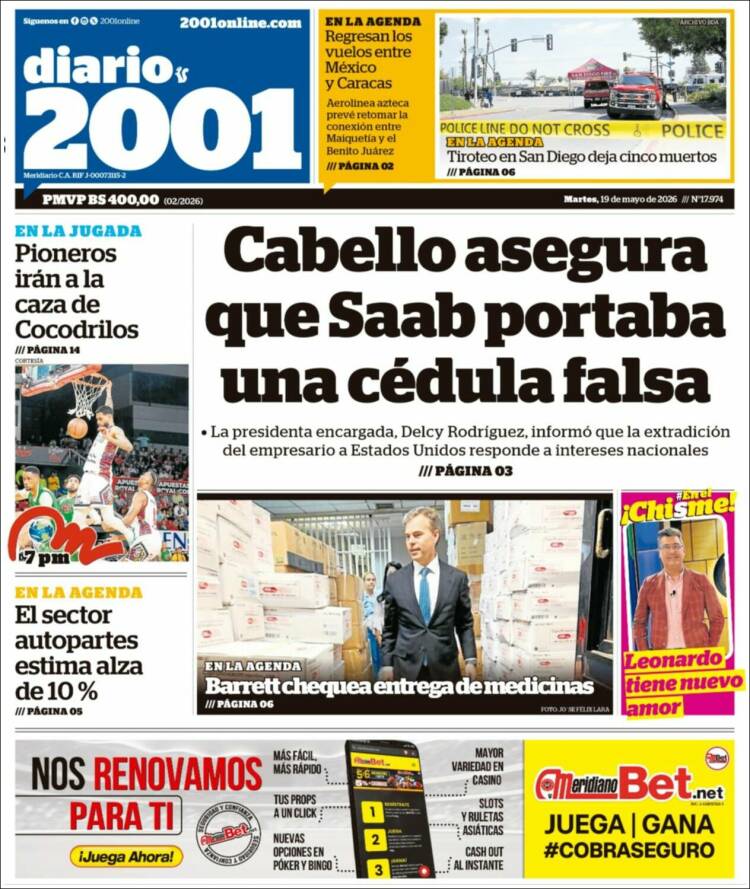 Portada de 2001 - Dosmiluno (Venezuela)