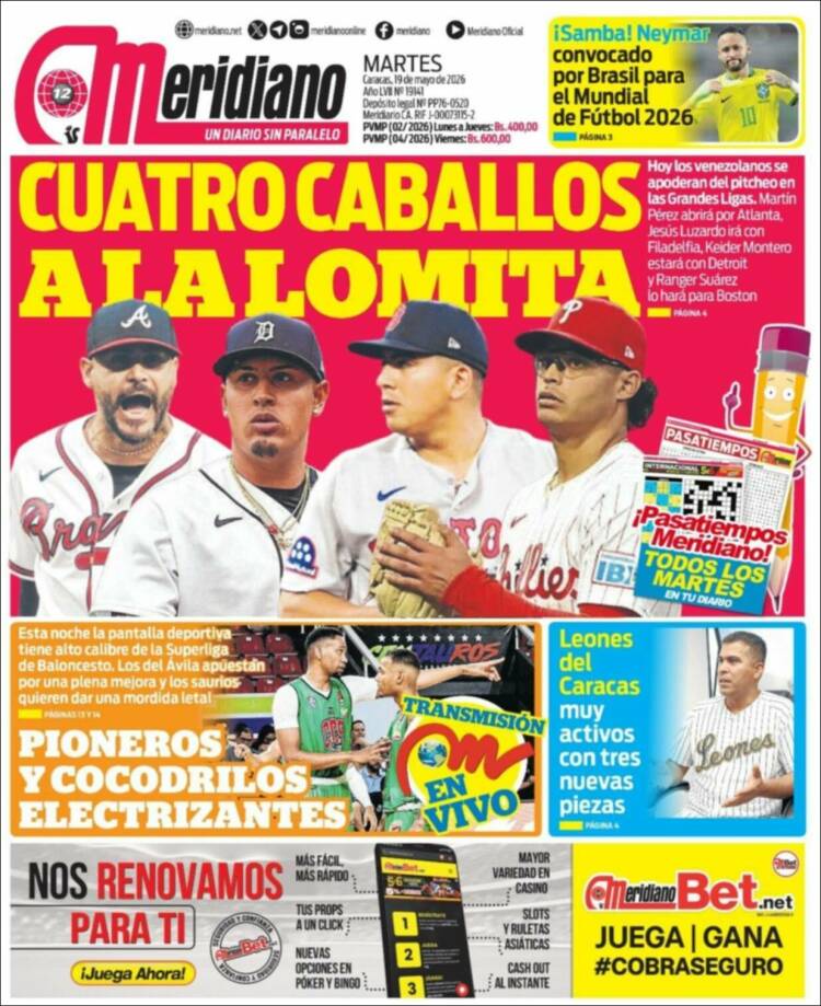 Portada de Meridiano (Venezuela)