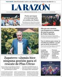 Portada de La Razón (Espa&ntilde;a)