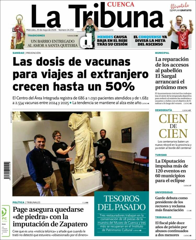 Portada de La Tribuna de Cuenca (Espa&ntilde;a)