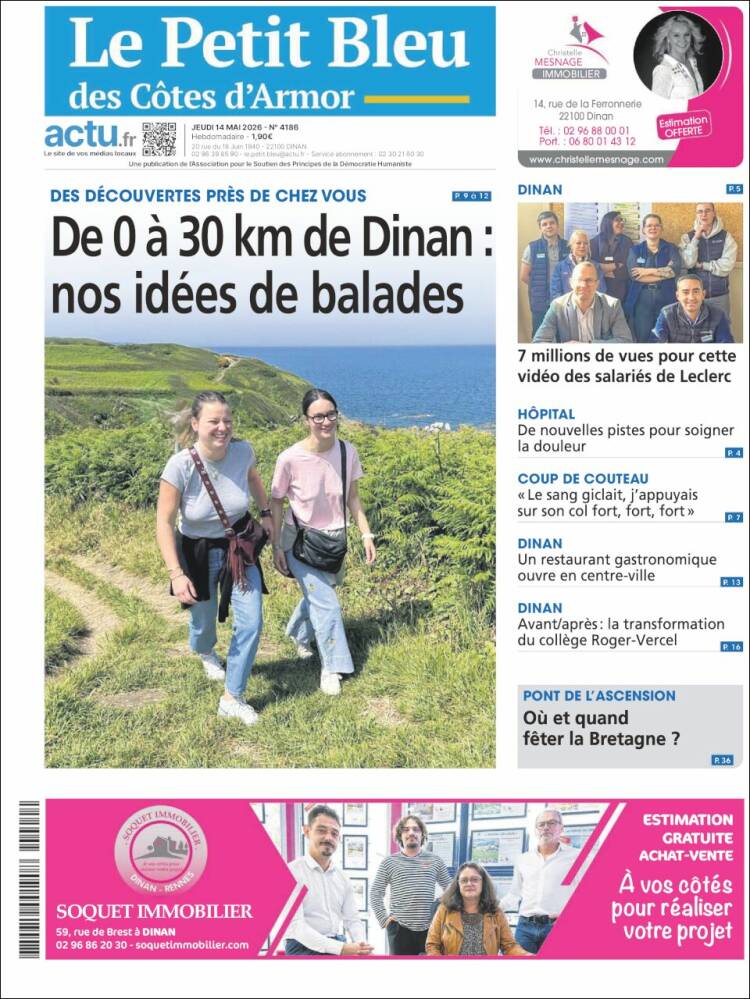 Portada de Le Petit Bleu (Francia)
