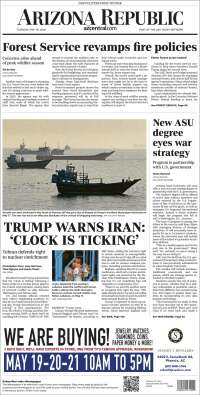 Portada de Arizona Republic News (USA)