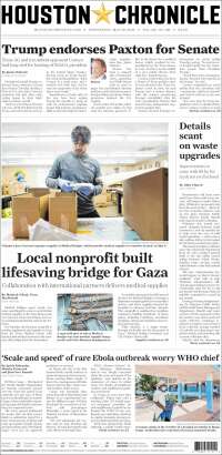 Portada de Houston Chronicle (USA)