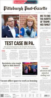Portada de Pittsburgh Post-Gazette (USA)