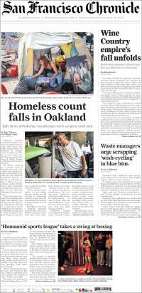 Portada de San Francisco Chronicle (USA)