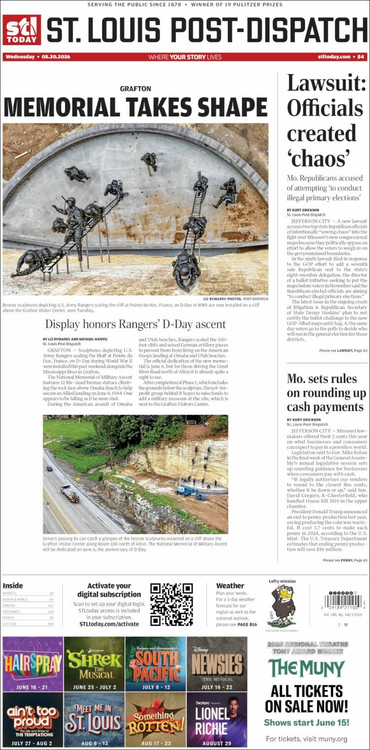 Portada de St. Louis Post-Dispatch (USA)