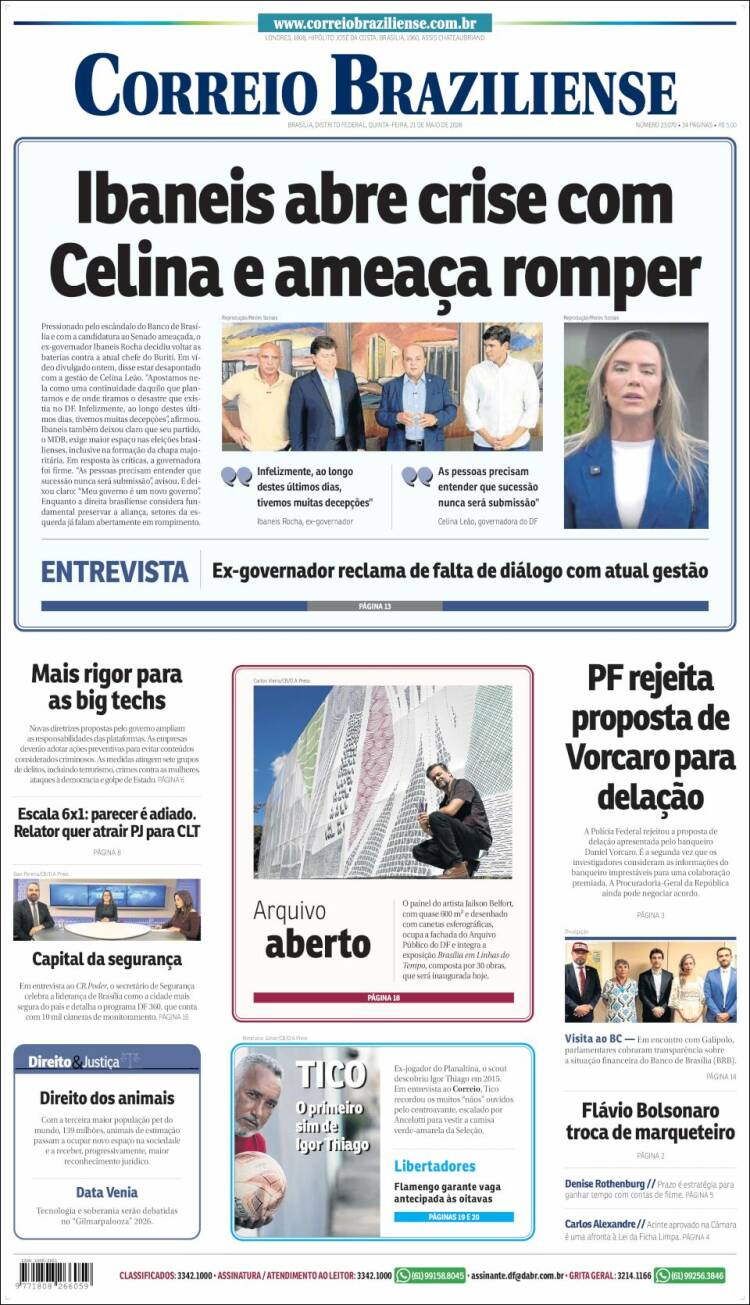 Portada de Correio Braziliense (Brasil)