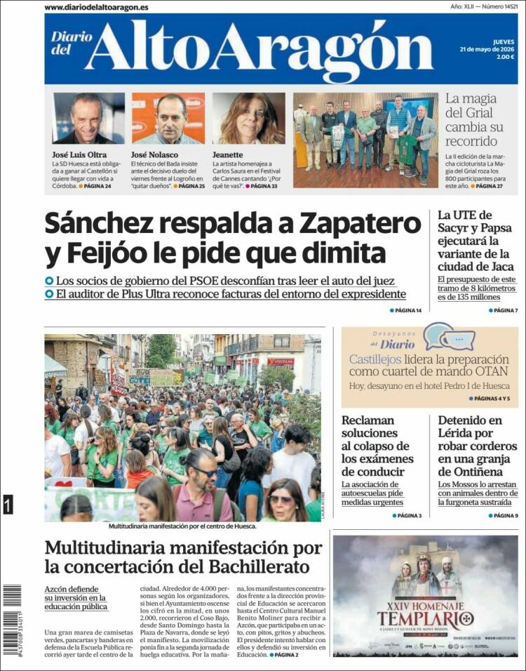 Portada de Diario del AltoAragón (Espa&ntilde;a)