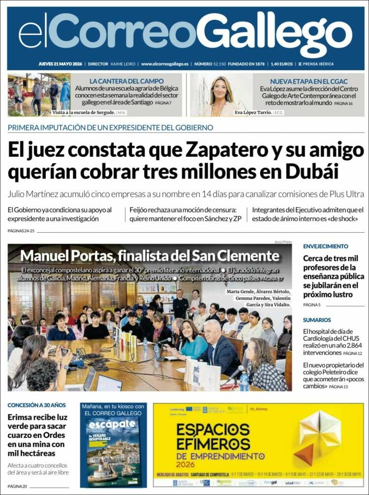 Portada de El Correo Gallego (Espa&ntilde;a)