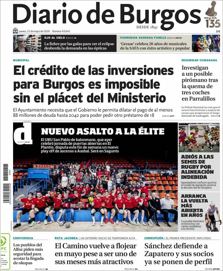 Portada de Diario de Burgos (Espa&ntilde;a)