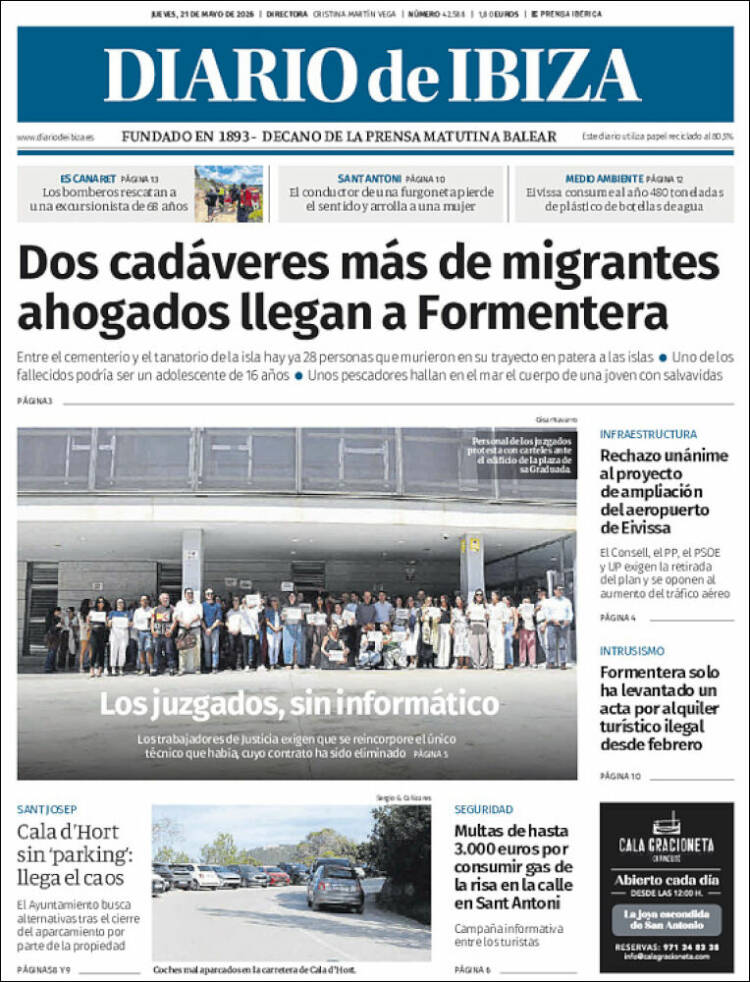 Portada de Diario de Ibiza (Espa&ntilde;a)