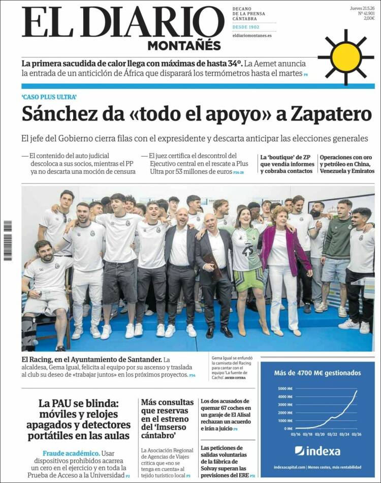 Portada de El Diario Montañés (Espa&ntilde;a)