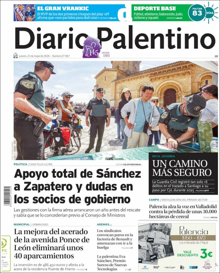Portada de Diario Palentino (Espa&ntilde;a)