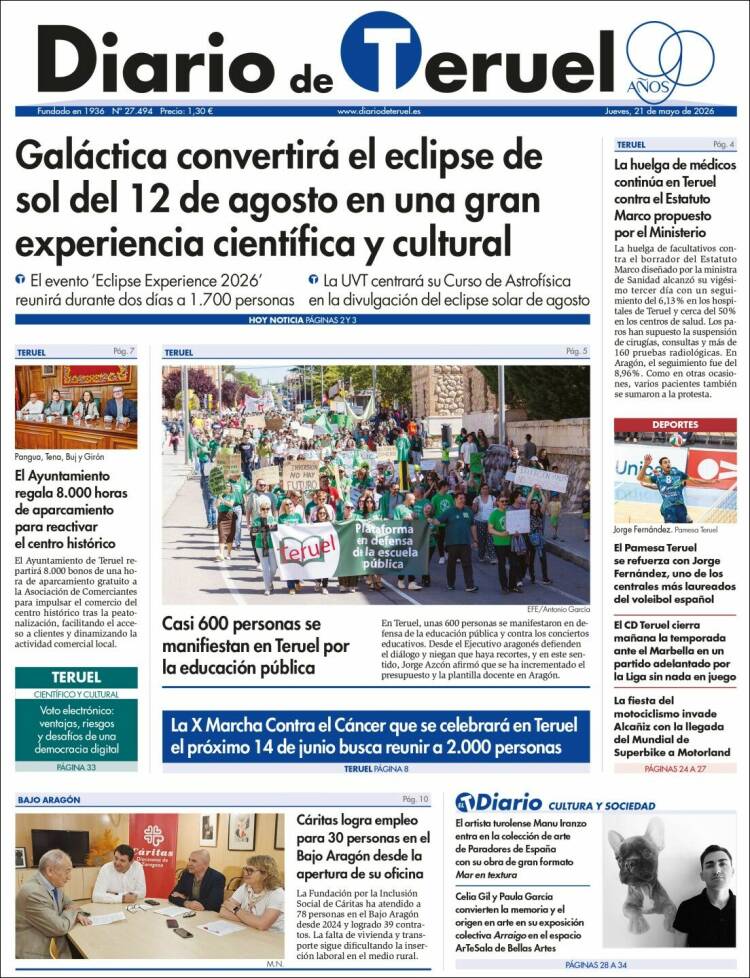 Portada de Diario de Teruel (Espa&ntilde;a)
