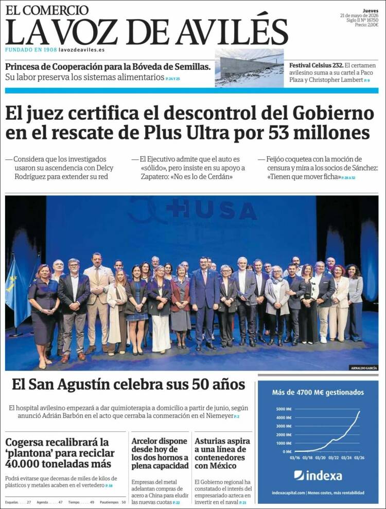 Portada de El Comercio - Avilés (Espa&ntilde;a)