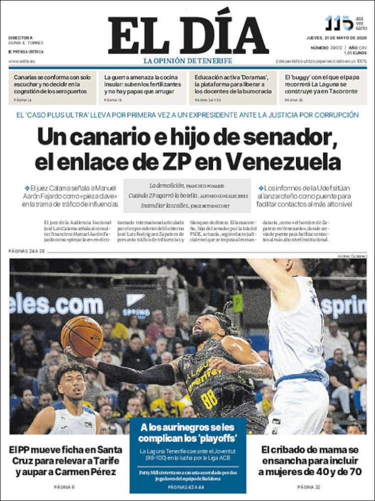 Portada de El Día (Espa&ntilde;a)