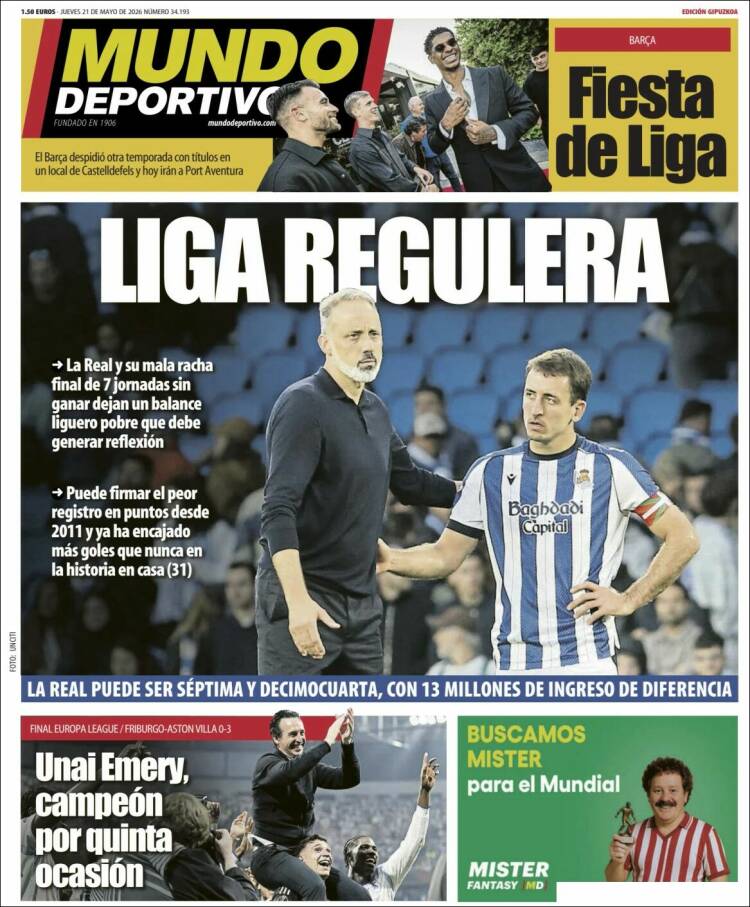 Portada de Mundo Deportivo Gipuzkoa (Espa&ntilde;a)
