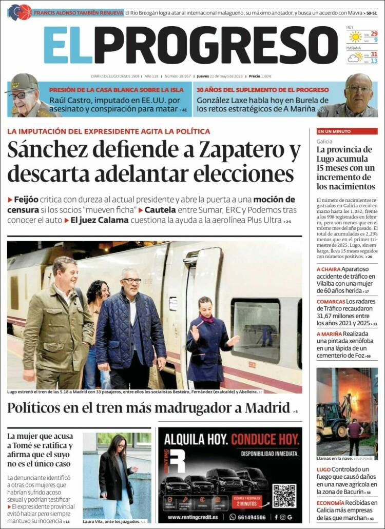 Portada de El Progreso (Espa&ntilde;a)